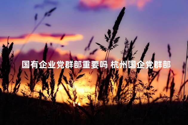 国有企业党群部重要吗 杭州国企党群部